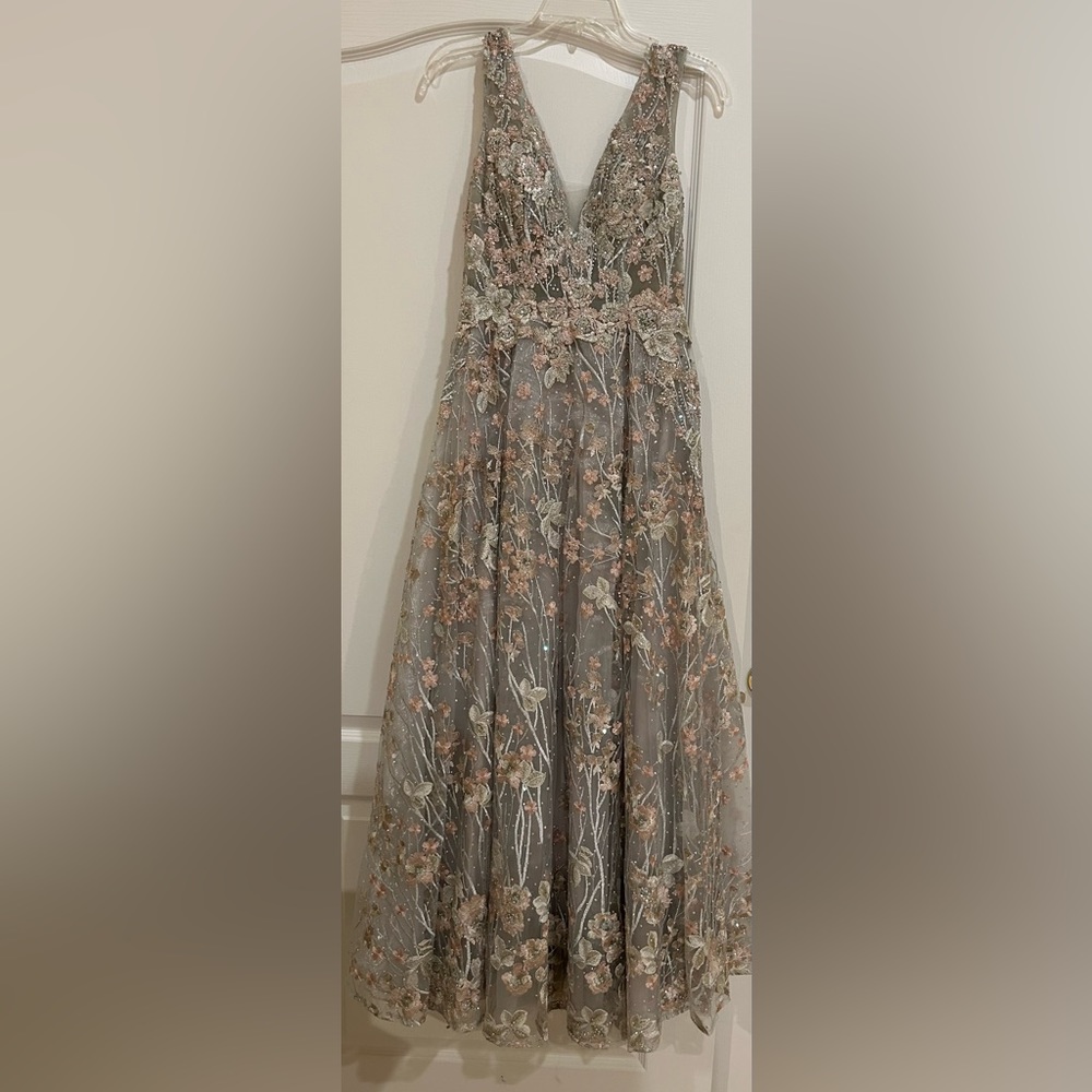 Mac Duggal beaded Embroidered gown